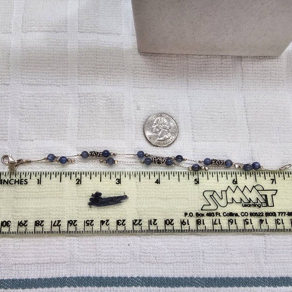 Silpada 925 Silver Sodalite Bead Station Bracelet 7” Wrist Fit - Picture 8 of 9